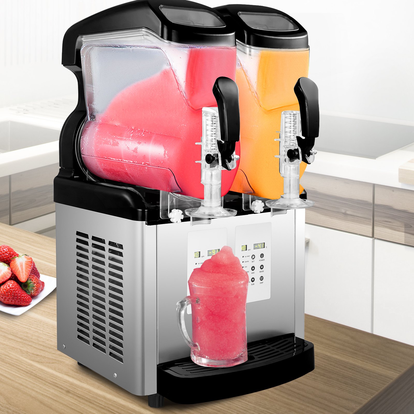 2x6 L Macchina per Granite Acciaio Inossidabile Famiglia Bevanda Succo Gelato