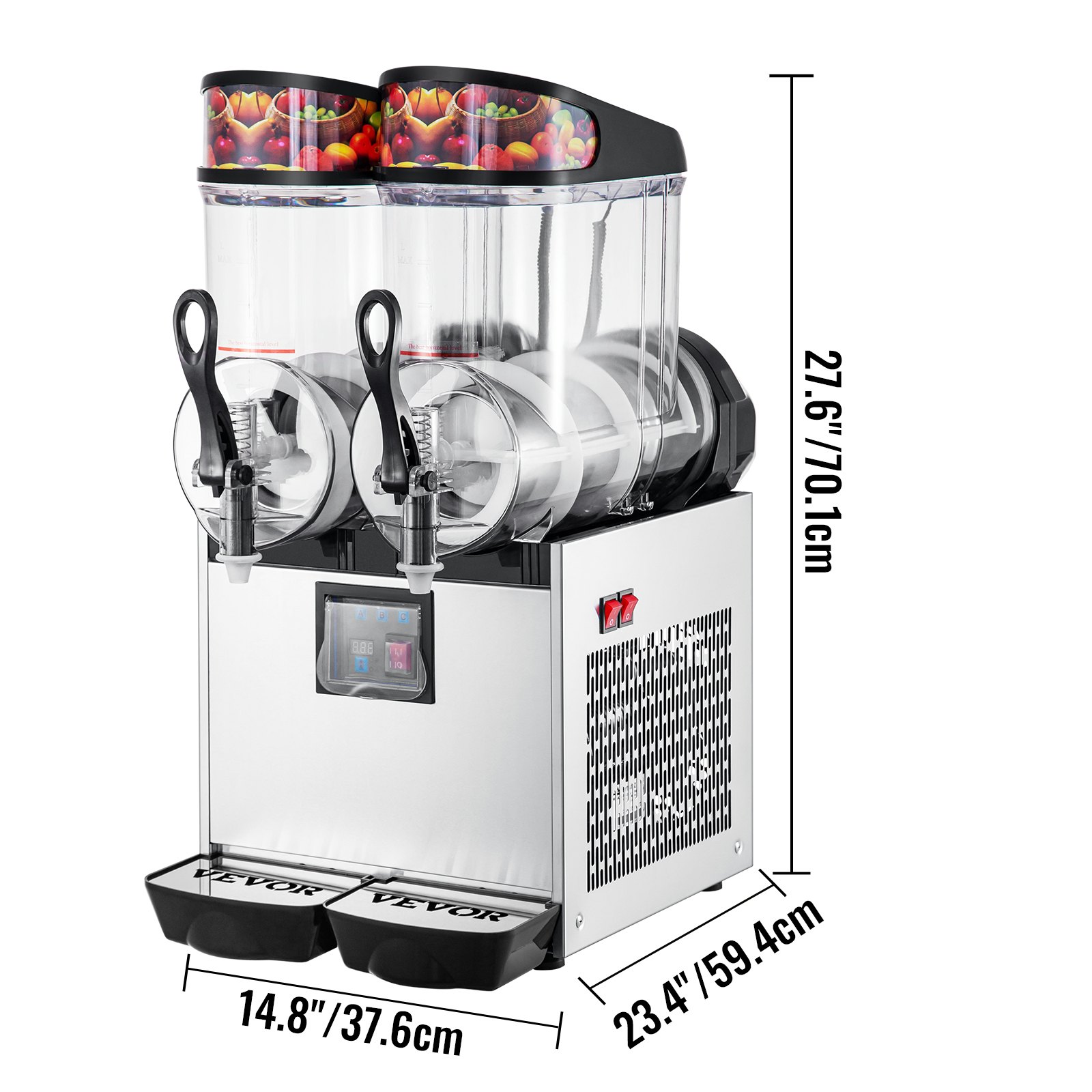 VEVOR Macchina Granita Bevande Fresche Ghiacciate 24L Elettrica Uso Commerciale