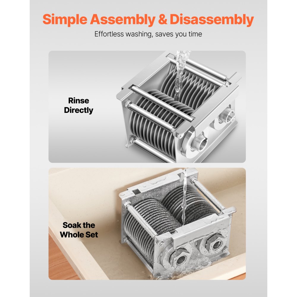 VEVOR Lama per Affettatrice 162 x 172 x 125,5 mm Lama da 7 mm per Affettatrice Commerciale, Set di Lama per Affettatrice, Acciaio Inox, Set Lame per Affettatrice per Carne Disossata, Verdure Morbide