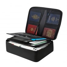 VEVOR Borsa Portadocumenti Ignifuga, Scatola Ignifuga e Impermeabile con Isolamento Termico a 1000°C con Serratura, Borsa Portatile Multistrato per Documenti da Viaggio, File per Ufficio