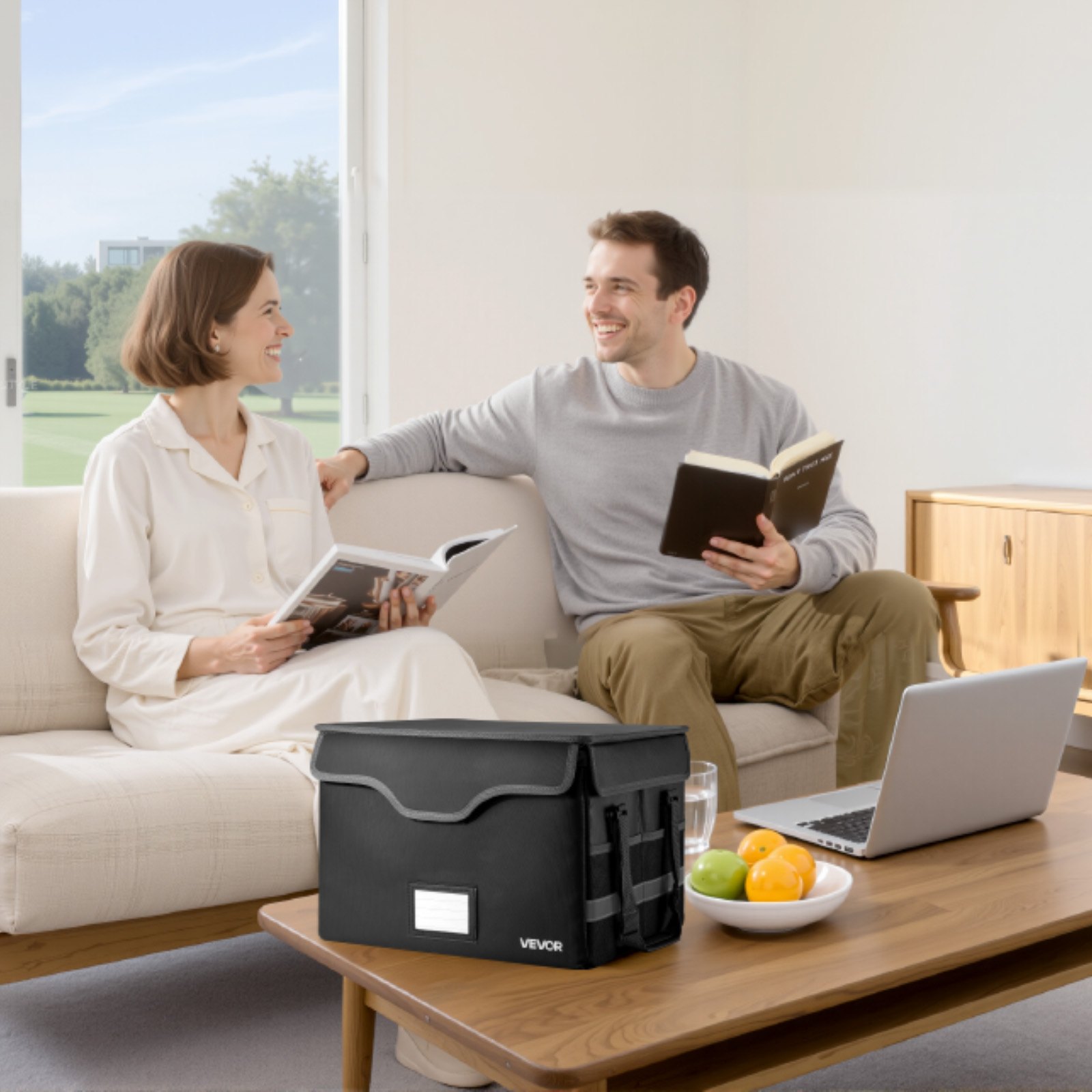 VEVOR Borsa Portadocumenti Ignifuga, Scatola Ignifuga e Impermeabile con Isolamento Termico a 1000°C con Serratura, Borsa Portatile a Uno Strato per Documenti da Viaggio, File per Ufficio