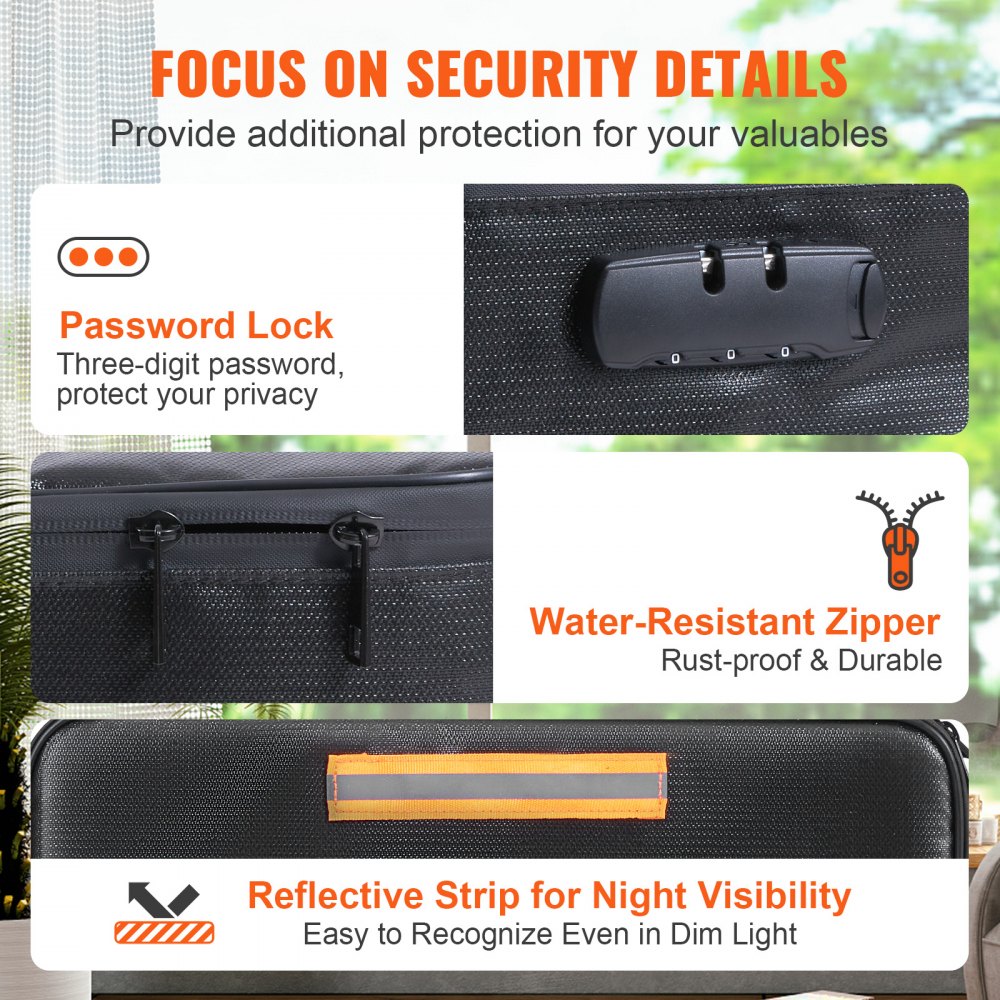 VEVOR Borsa Portadocumenti Ignifuga Impermeabile 360 x 270 x 105 mm Portatile Resistente alle Temperature Max. da 1093℃, Borsa Ignifuga per Documenti Passaporto Contanti Gioielli Lucchetto a Password