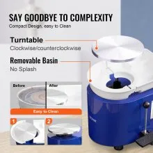 VEVOR Tornio per Ceramica Argilla con Pedale 350W Diametro 28cm Velocità 60-300 giri/min, Macchina Ruota di Ceramica Fai-da-te Hobbista Controllo Velocità Controllata 350W Livello Rumore entro 60 dB