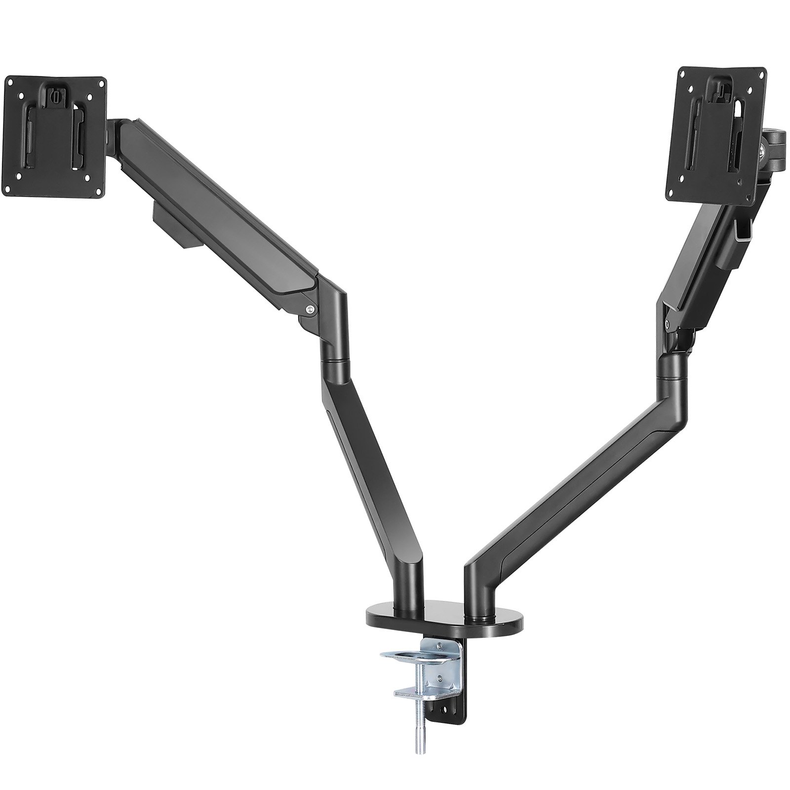 VEVOR Supporto per Monitor PC Schermo da 13-35 pollici Braccio Doppio per Monitor Inclinazione Regolabile Girevole Carico Totale Massimo 12kg 2 Modi di Montaggio VESA 75x75mm 100x100mm da Scrivania