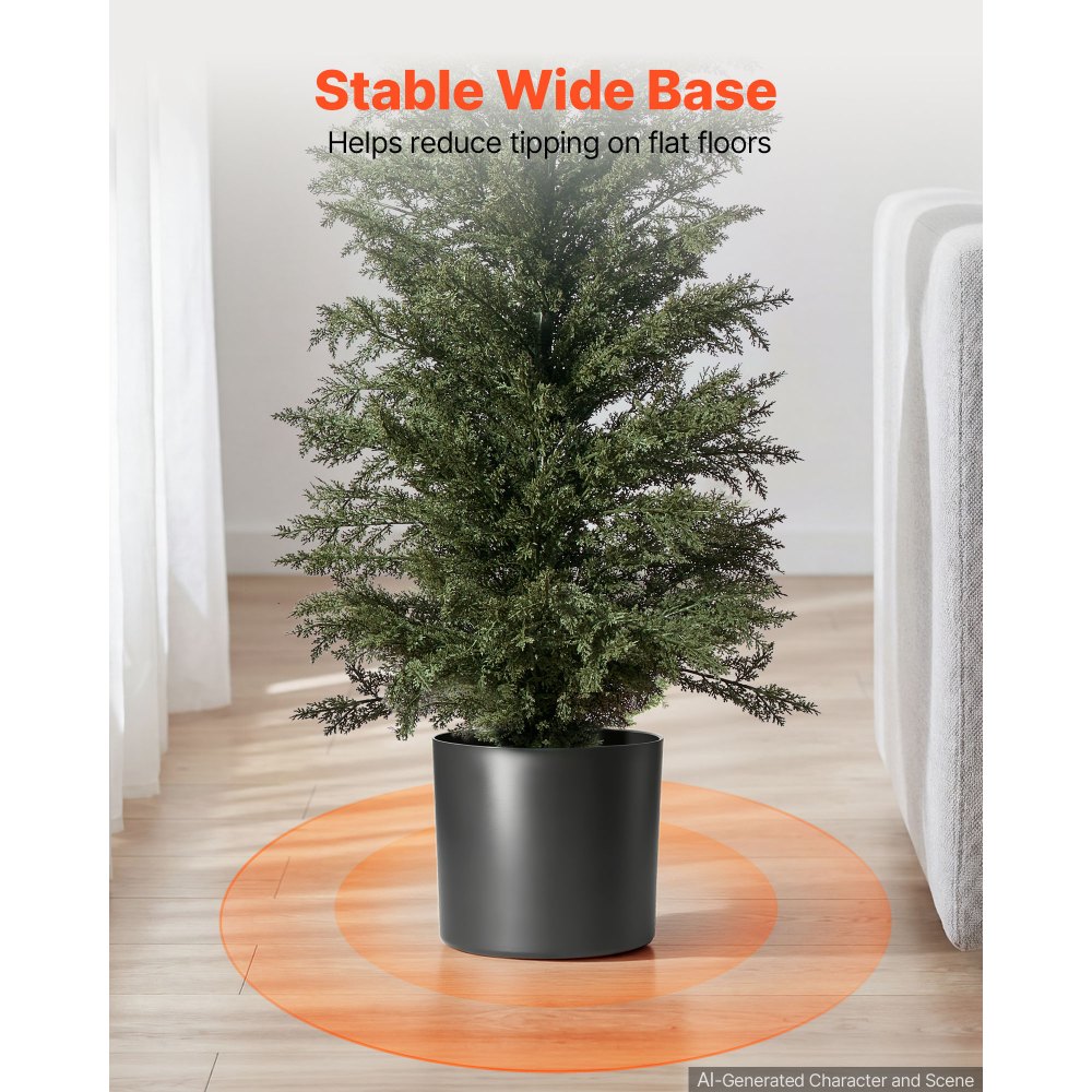 VEVOR Set di 2 Alberi Artificiali di Cedro da 2438 mm, Piante Verdi in PE, Albero Topiario Finto con Vaso, Pianta Decorativa Ideale per Interni ed Esterni, Ingresso, Veranda, Balcone, Patio e Giardino