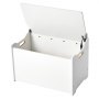 VEVOR Baule Portagiochi con Coperchio per Bambini da 597 x 368 x 545 mm, Contenitore per Giocattoli in Legno, con Schienale e Cerniera di Sicurezza, per Sala Giochi, Soggiorno, Ingresso, Bianco