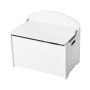 VEVOR Baule Portagiochi con Coperchio per Bambini da 597 x 368 x 545 mm, Contenitore per Giocattoli in Legno, con Schienale e Cerniera di Sicurezza, per Sala Giochi, Soggiorno, Ingresso, Bianco