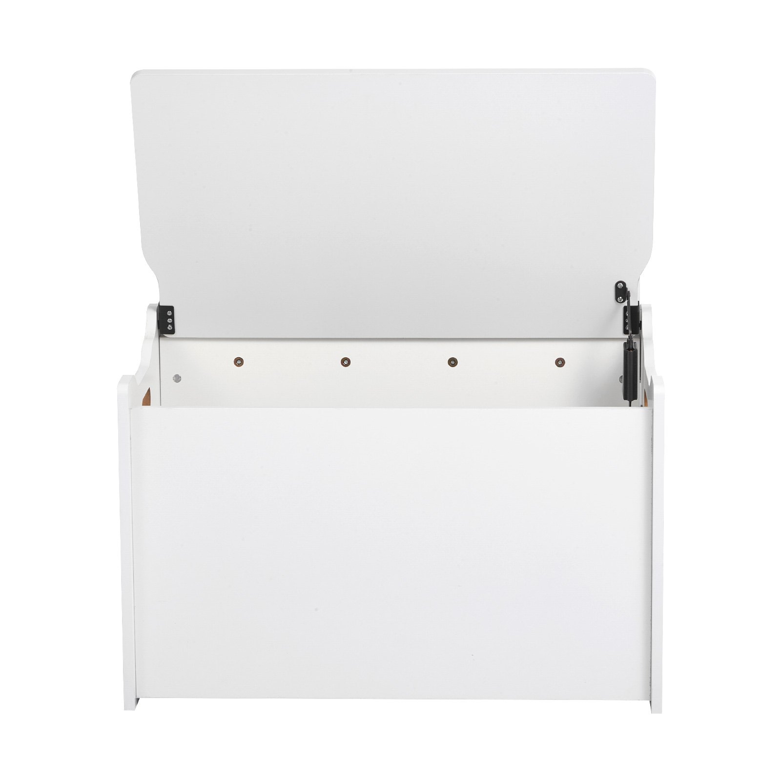 VEVOR Baule Portagiochi con Coperchio per Bambini da 597 x 368 x 545 mm, Contenitore per Giocattoli in Legno, con Schienale e Cerniera di Sicurezza, per Sala Giochi, Soggiorno, Ingresso, Bianco