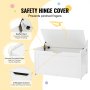 VEVOR Baule Portagiochi in Legno per Bambini 830 x 455 x 609 mm Grande Panca Portaoggetti per Bambini Piccoli con Coperchio a Ribalta e Cerniera di Sicurezza, per Sala Giochi, Camera da Letto, Bianco