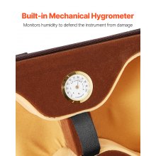 VEVOR Custodia per Violino, Dimensione Completa 4/4, Custodia da Viaggio per Violino 4/4, Igrometro Incorporato, Borsa da Viaggio Portatile Leggera, con Fodera in Peluche, Tracolle, Forma Oblunga