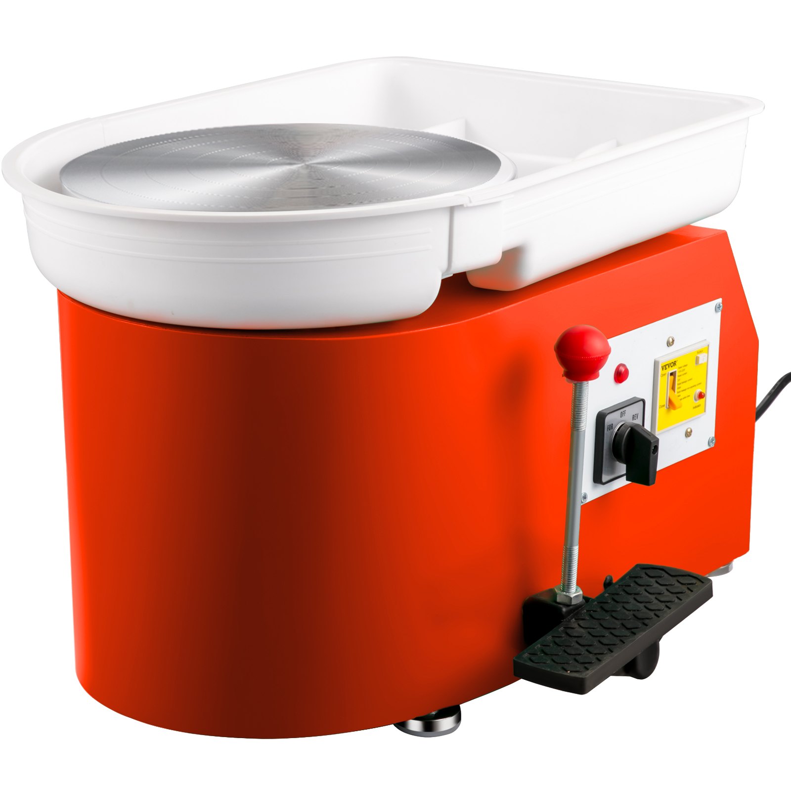 VEVOR tornio per ceramica Macchina per Argilla Ceramica 11 Pollici 350W 220V TYLPJ28-OC Macchina per Ruote da Ceramica Pedale e Manuale Arancione