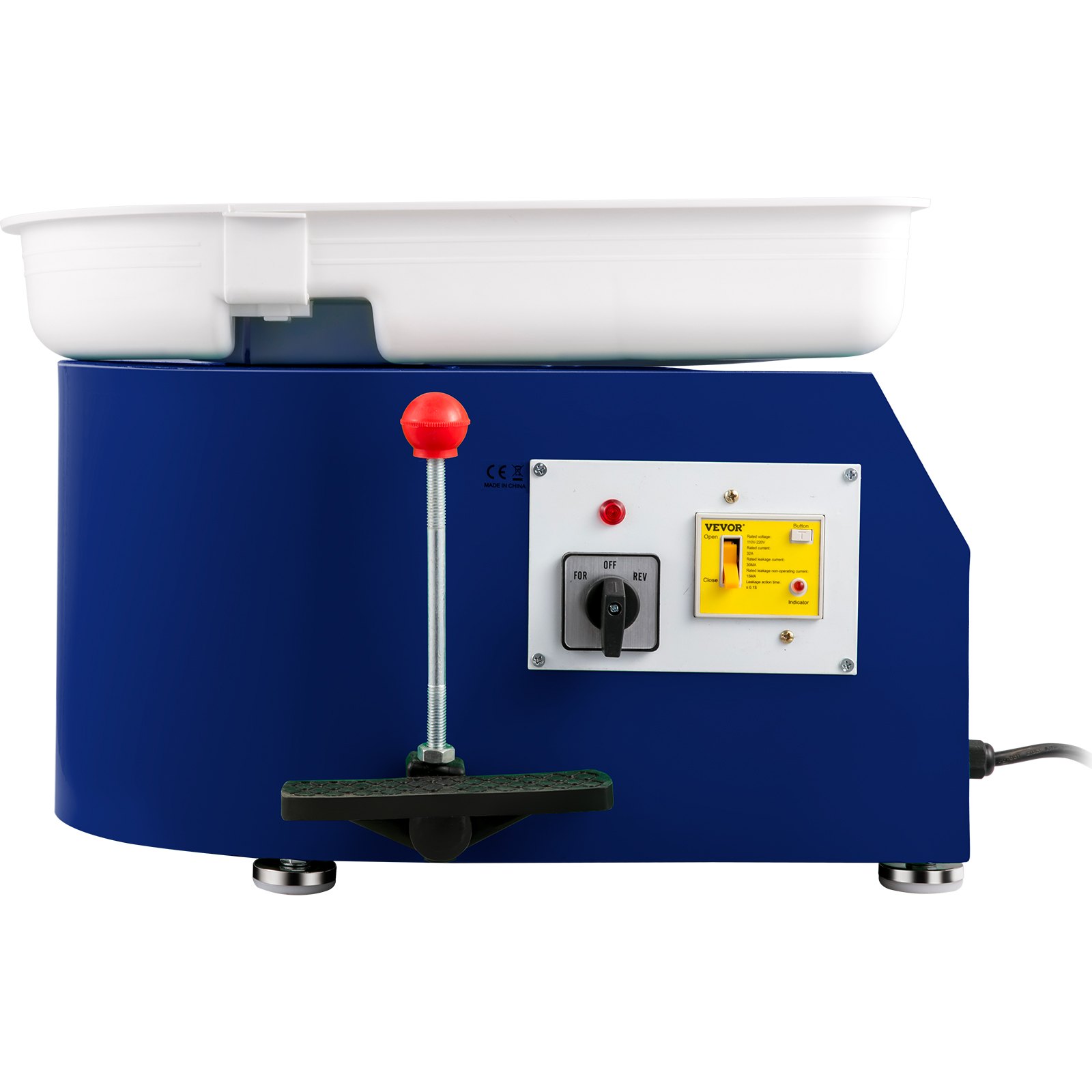 VEVOR tornio per ceramica Macchina per Argilla Ceramica 11 Pollici Potenza 350W 200V TYLPJ28-OC Macchina per Ruote da Ceramica Pedale e Manuale Blu