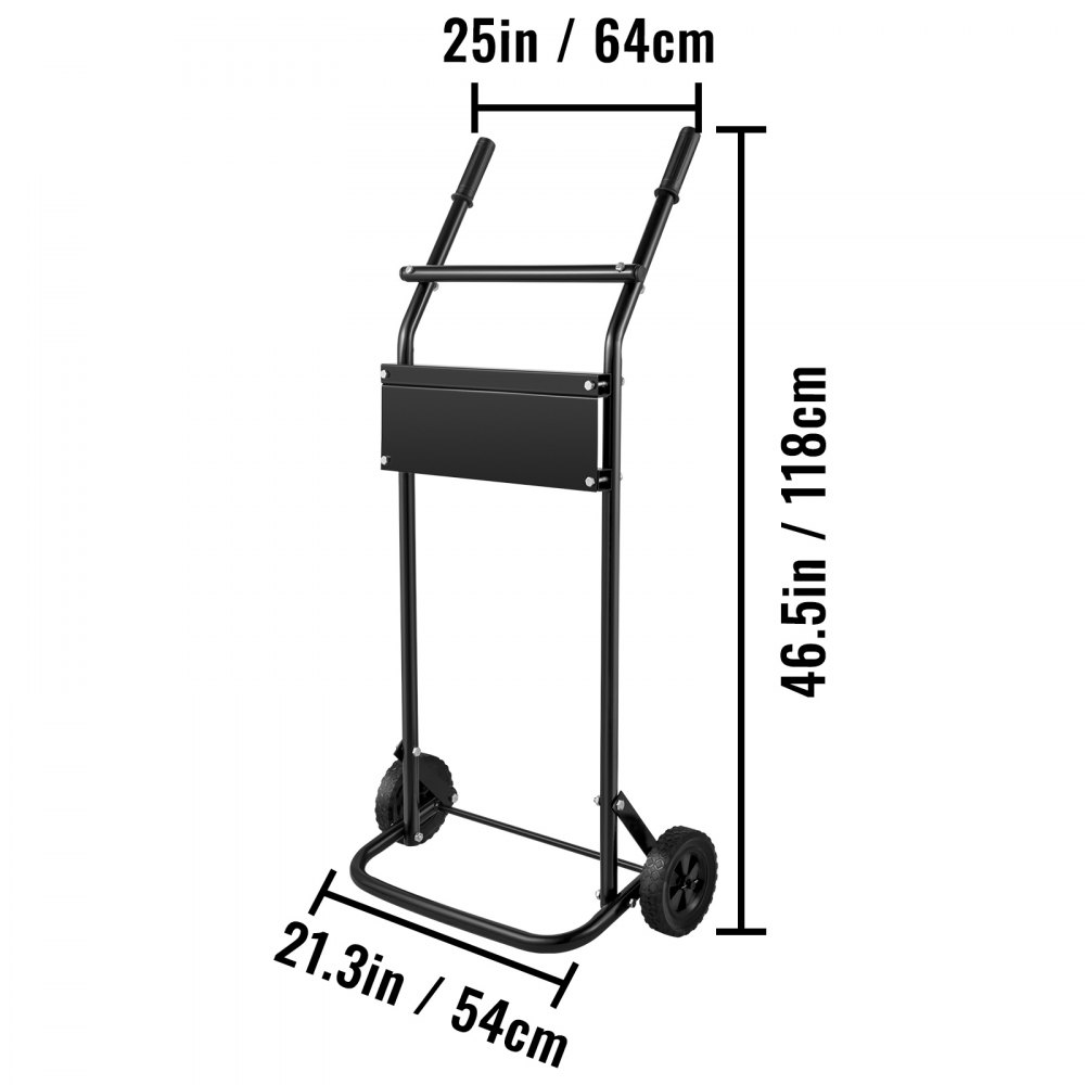 VEVOR Carrello di Trasporto per Fuoribordo, 130LBS Carrello Motore Fuoribordo, 60kg Supporto Carrello Motore Fuoribordo con 2 Ruote, 35mm Carrello a Motore, 2mm Supporti Motore Fuoribordo per Barche