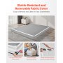 VEVOR Struttura in Metallo per Letto Matrimoniale, con Scatola Primavera e Rivestimento in Tessuto Lavabile per Letti Matrimoniali, Base Materasso 102 mm, Capacità 1587 kg 2010 x 1510 x 102mm