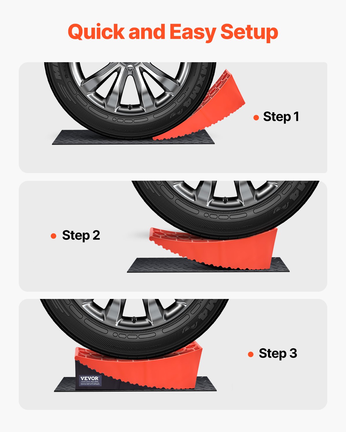 VEVOR Motorhome Leveling Devices, 2 pcs. Motorhome leveling blocks up to 4,000 kg, leveling wedges, max. 101.6 cm leveling height, curved levels, leveling device set with non-slip mat