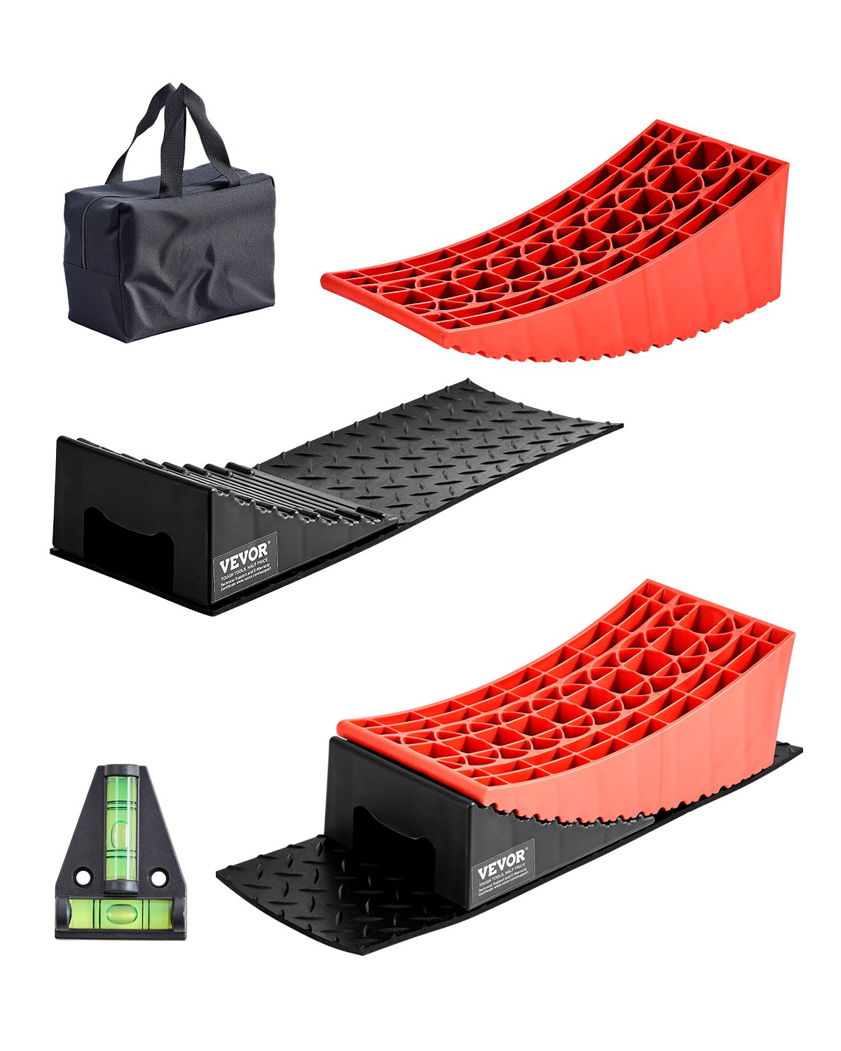 VEVOR Motorhome Leveling Devices, 2 pcs. Motorhome leveling blocks up to 4,000 kg, leveling wedges, max. 101.6 cm leveling height, curved levels, leveling device set with non-slip mat