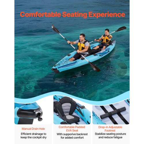 TIGERXBANG Kayak gonfiabile da 10,2 x 35 x 8 pollici con seduta rimovibile, set per kayak con pompa a mano/timone in alluminio/zaino, kayak per adulti e bambini, per pesca, tour TIGERXBANG Kayak gonfiabile da 10,2 x 35 x 8 pollici con seduta rimovibile, set per kayak con pompa a mano/timone in alluminio/zaino, kayak per adulti e bambini, per pesca, tour