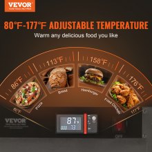 VEVOR Hot Box Food Warmer Armadio Riscaldante Singola Porta 5 Ripiani Regolabili