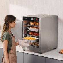 VEVOR Hot Box Food Warmer Armadio Riscaldante Singola Porta 5 Ripiani Regolabili