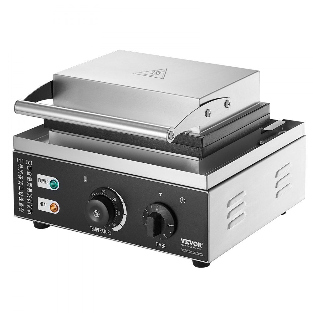 VEVOR Macchina per Ciambelle Elettrica 1550 W Macchina per Ciambelle Commerciale con Superficie Antiaderente, Entrambi Lati, Produce 6 Ciambelle, Temperatura 50-300 ℃, per Ristorante, Uso Domestico