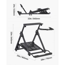 VEVOR Supporto per Volante da Corsa Pieghevole Regolabile, Compatibile con Logitech G923, G920, G29, G27, Thrustmaster T300RS TX F458, T500RS, T3PA-PRO (F1/GT), Pedali NON Inclusi