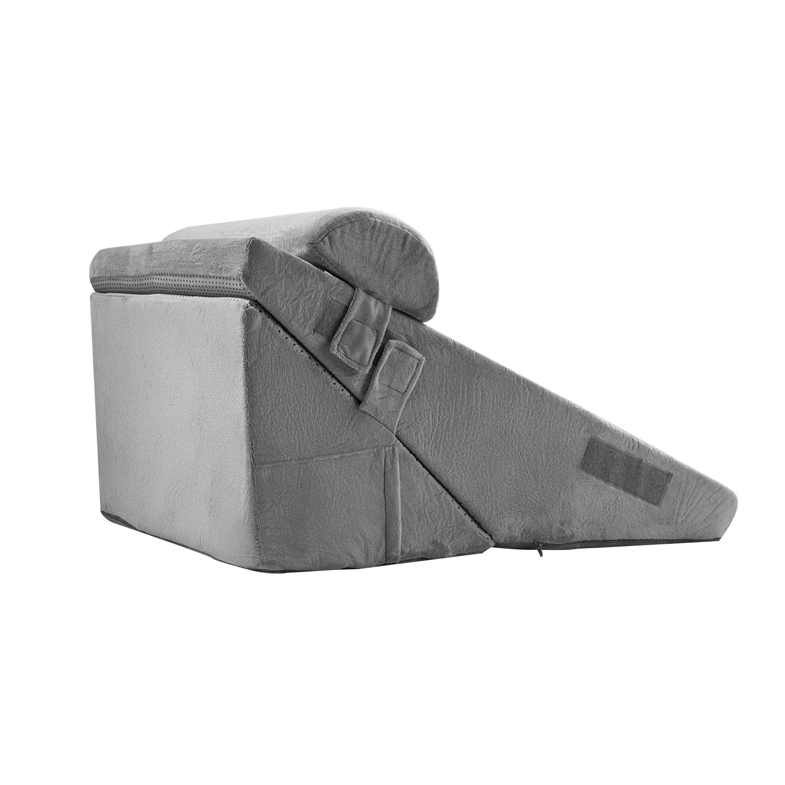 VEVOR Cuscino a Cuneo per Dormire, Set 3, Cuscini Ortopedici Regolabili, con Fodera Lavabile e Supporto in Schiuma, per Reflusso Acido, Mal di Schiena, Sollievo dal Russare e GERD, Grigio Scuro