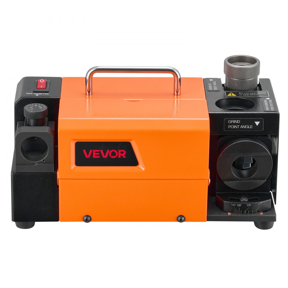 VEVOR Smerigliatrice Affilatrice per Punte da Trapano MR-13D, da 3–13 mm con Angolo di Scarico del Labbro Regolabile, Labbro di Taglio Anteriore e Angolo di Punta di 95°-135°, con 11 Pinze