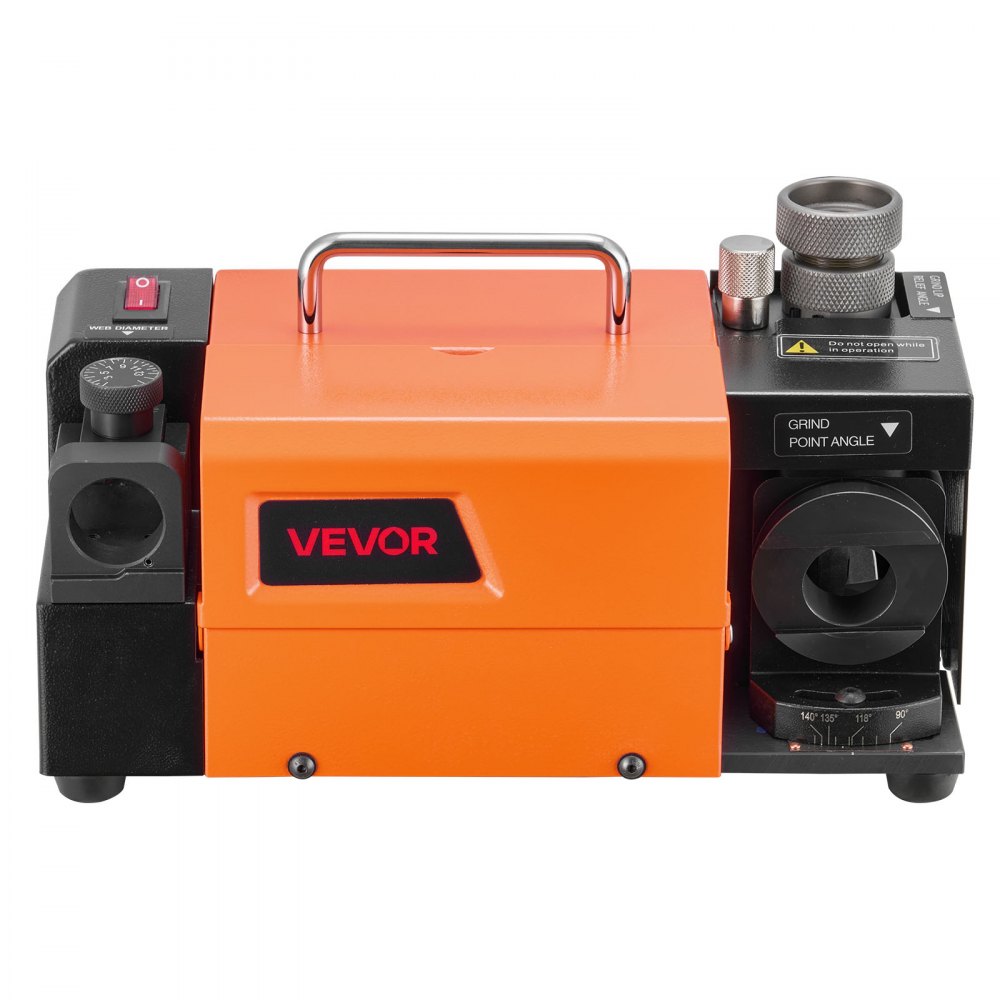 VEVOR Smerigliatrice Affilatrice per Punte da Trapano da 3-15 mm con Angolo di Punta Regolabile da 95° a 135°, Macchina ad Alta Velocità con 13 Pinze e Mola CBN per Officine e Garage 120 W