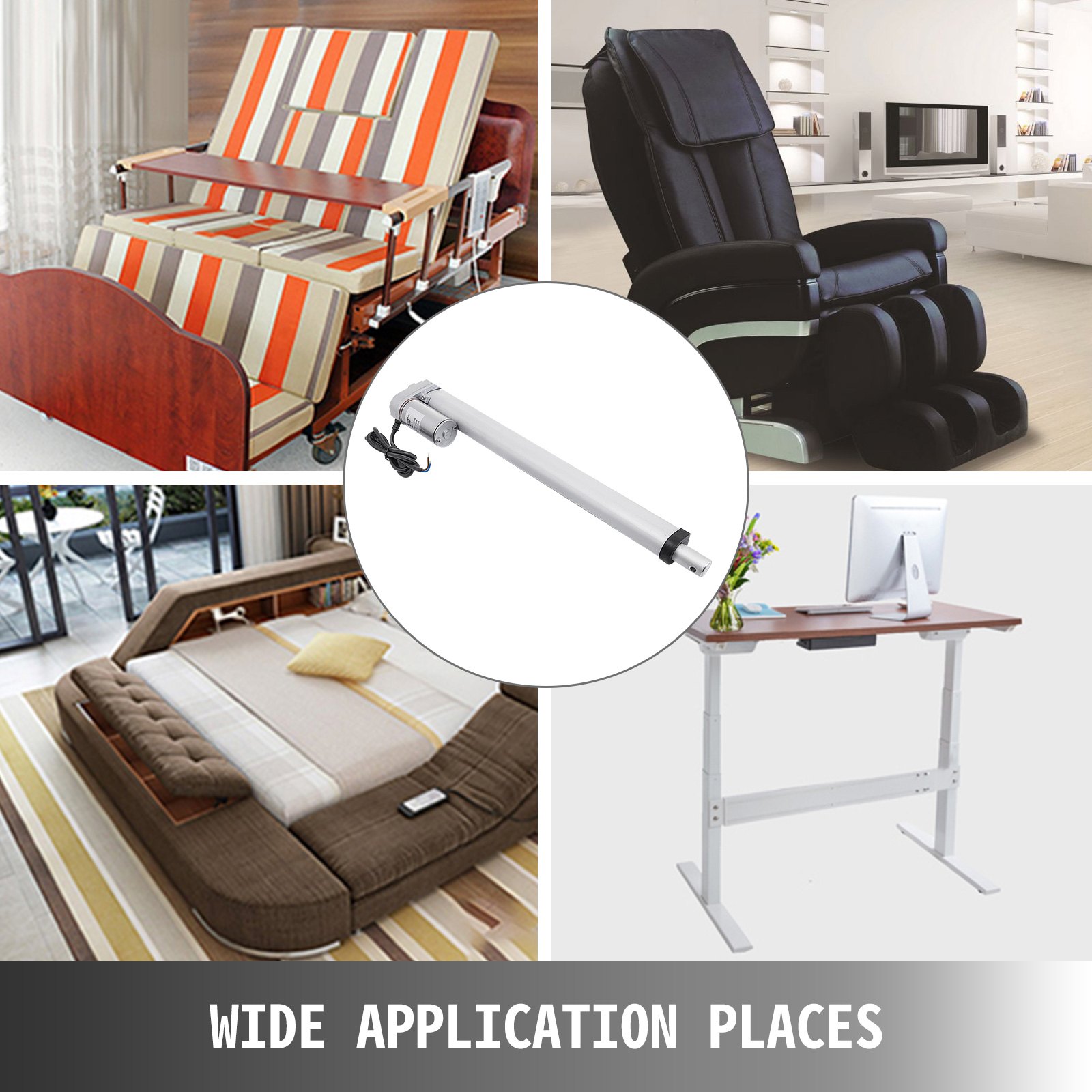 VEVOR Attuatore Lineare 300mm 12v Attuatore Lineare Motore 900n Barca Divano Heavy Duty