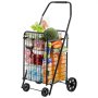 VEVOR Carrello della Spesa Pieghevole con Ruote Girevoli e Grande Capacità di Carico 40,8 kg, Carrello della Spesa 48 x 41 x 85,7 cm da 39 L, per Lavanderia, Campeggio, Generi Alimentari, Bagagli