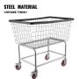 VEVOR Carrello portabiancheria in filo metallico con ruote, Carrello portabiancheria in filo metallico commerciale da 35''x15,7''x22'', Telaio in acciaio con finitura cromata