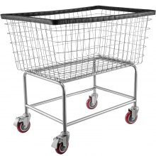 VEVOR Carrello portabiancheria in filo metallico con ruote, Carrello portabiancheria in filo metallico commerciale da 35''x15,7''x22'', Telaio in acciaio con finitura cromata