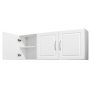 VEVOR Mobiletto Pensile per Lavanderia da 31,6 x 137,2 x 51,6 cm, Mobiletto Pensile a 2 Ripiani con Ripiano Regolabile, Armadietto Bagno Sospeso con 3 Ante, per Cucina, Bagno, Lavanderia, Bianco