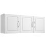 VEVOR Mobiletto Pensile per Lavanderia da 31,6 x 137,2 x 51,6 cm, Mobiletto Pensile a 2 Ripiani con Ripiano Regolabile, Armadietto Bagno Sospeso con 3 Ante, per Cucina, Bagno, Lavanderia, Bianco