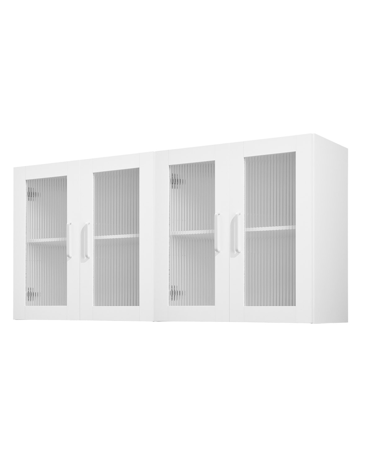 VEVOR Mobiletto da Parete per Lavanderia, Mobiletto Pensile a 2 Ripiani con 4 Ante, per Armadietto con Ripiano Regolabile, per Cucina Garage, Set da 2, Ciascuno 30,5 x 61 x 61 cm Bianco