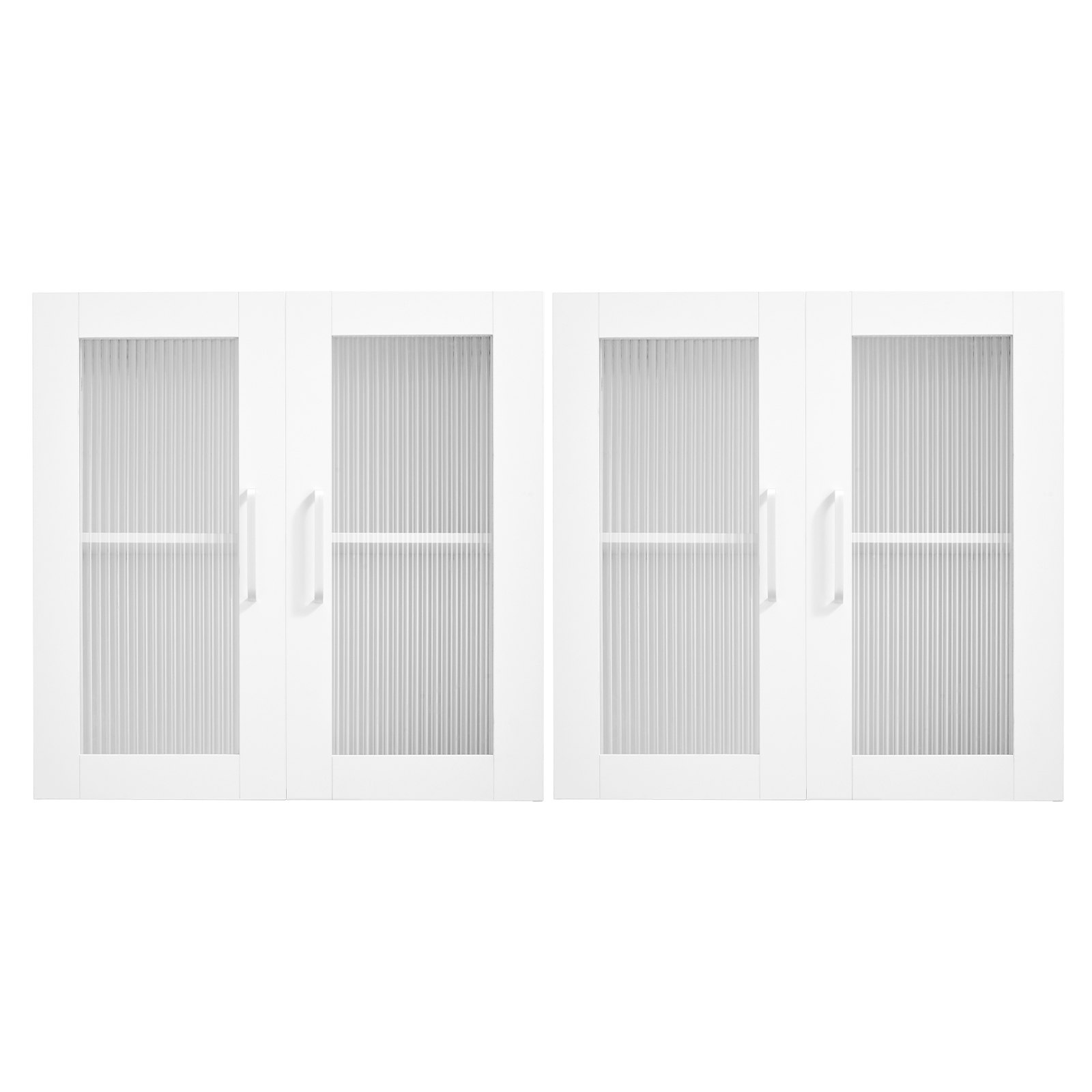 VEVOR Mobiletto da Parete per Lavanderia, Mobiletto Pensile a 2 Ripiani con 4 Ante, per Armadietto con Ripiano Regolabile, per Cucina Garage, Set da 2, Ciascuno 30,5 x 61 x 61 cm Bianco