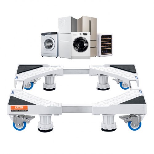 VEVOR Mini Portafrigo Piedistallo, Supporto per Frigorifero Regolabile con Ruote, Base Multifunzione per Lavatrice per Lavatrice e Asciugatrice, 40,6–68,6 cm Espandibile