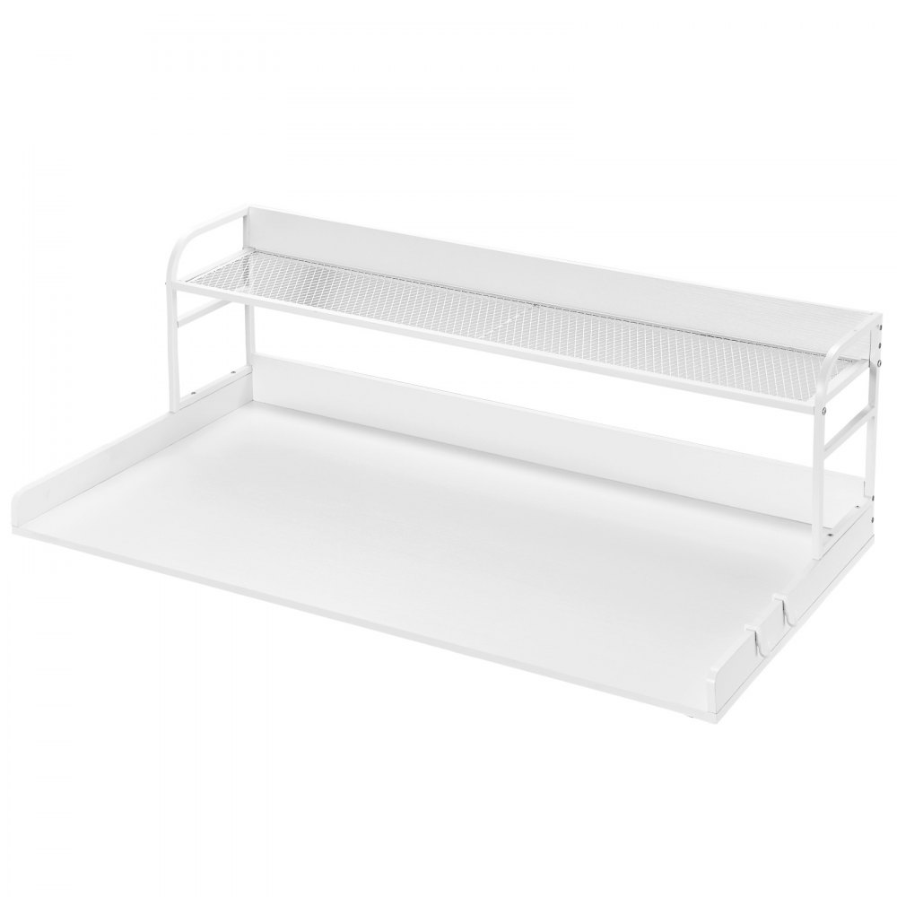 VEVOR worktop for washing machine and dryer with 2-tier shelf (1370 x 700 x 419 mm) Drum shelf with anti-slip pads, water-repellent laundry storage mat, white