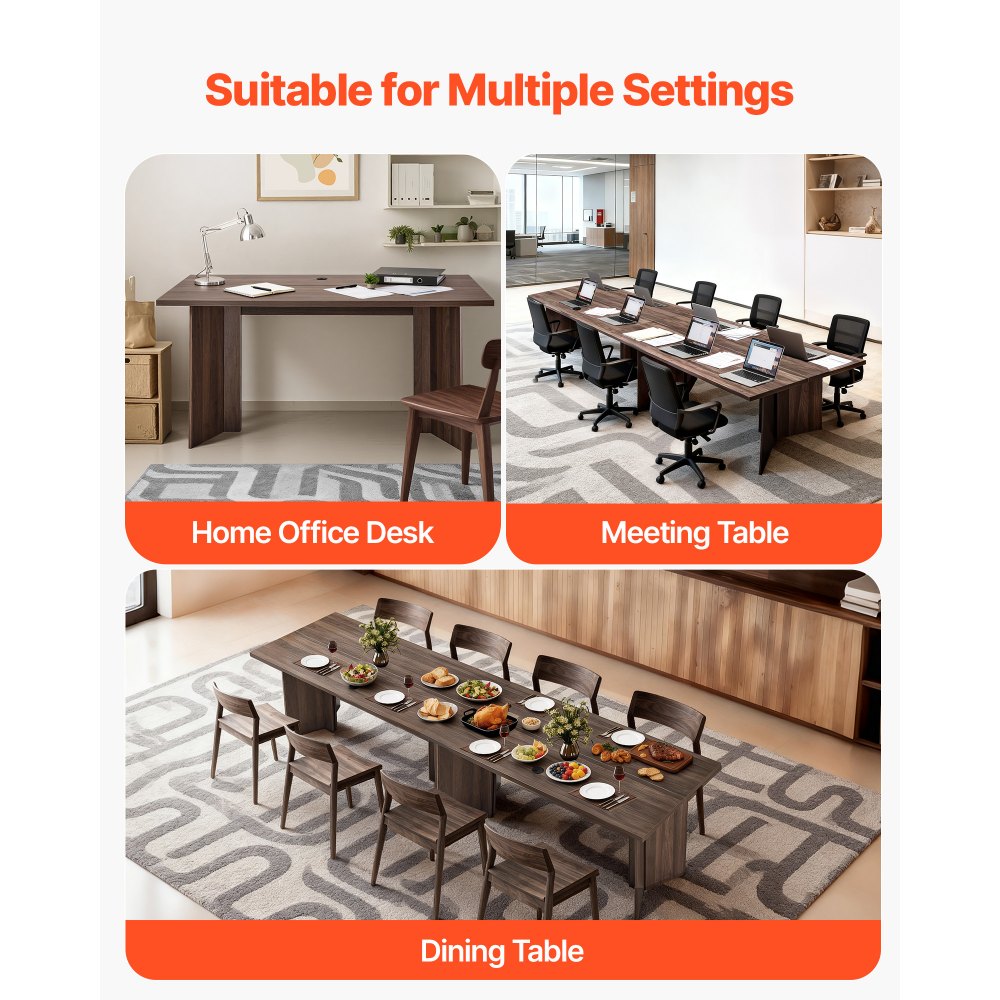 VEVOR Scrivania Mobile da Ufficio Moderna con Foro per la Gestione dei Cavi, Struttura in Truciolato e a Nido d'Ape, Capacità di Carico di 113,4 kg, per Computer per Lavoro, Studio, Scrittura