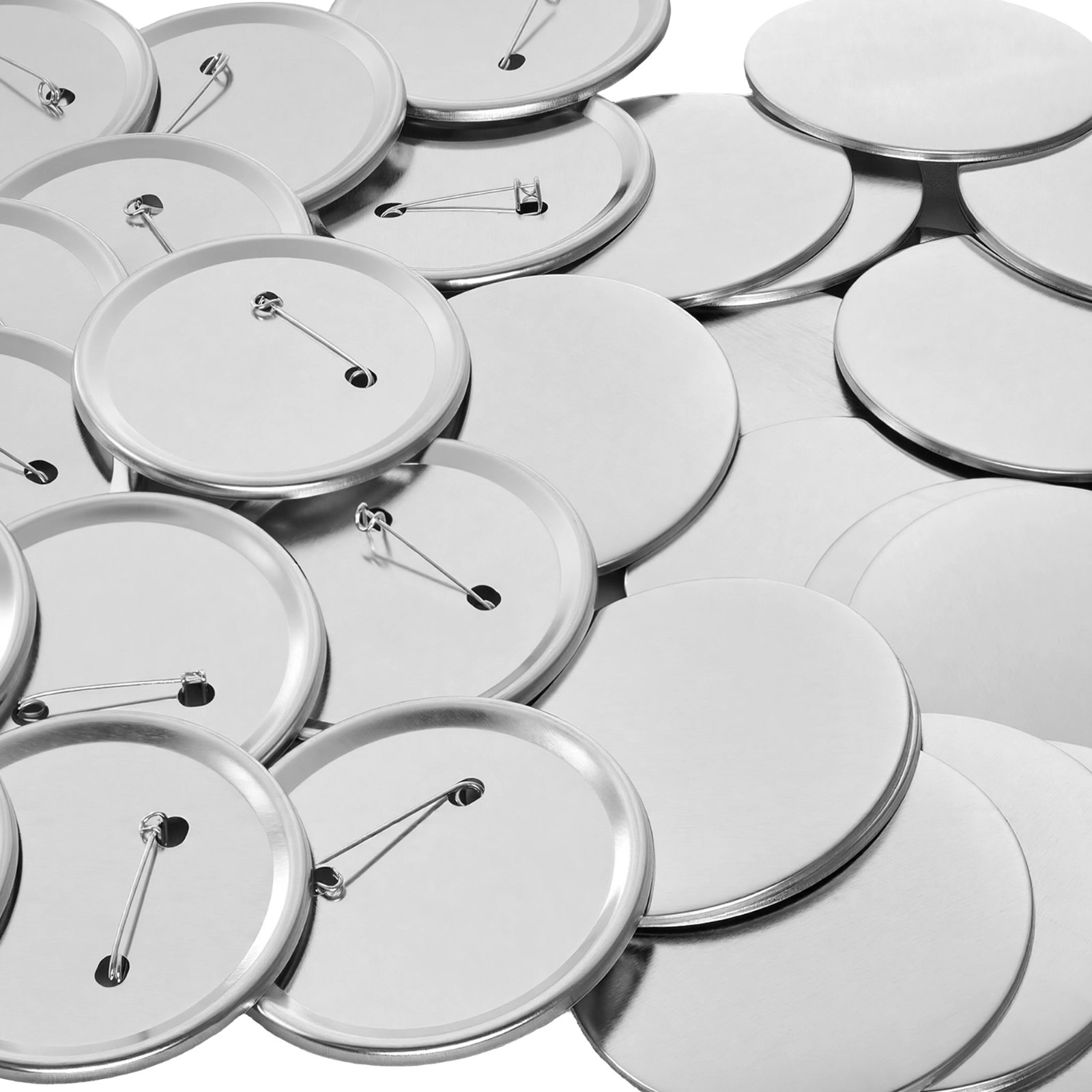 VEVOR 100 Set Componenti Bottoni a Spilla da 75 mm Retro in Metallo, Materiale di Consumo con Gusci in Metallo, Pellicole e Fogli di Carta Circolare, per Fai Da Te in Casa Studi di Personalizzazione
