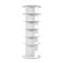 VEVOR 6 Tiers Rotating Shoe Rack Tower, 360° Spinning Shoe Rack, Revolving Storage Round Carousel Display, Freestanding Lazy Susan Organizer Display for Bedroom, Living Room, Entryway, Closet, White