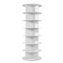 VEVOR Carosello Portascarpe Supporto Girevole a 360° con 598 x 598 x 1620 mm per 28 Paia di Scarpe 7 Ripiani, Salvaspazio, Scaffale per Scarpe per Camera da Letto, Soggiorno, Ingresso, Bianco