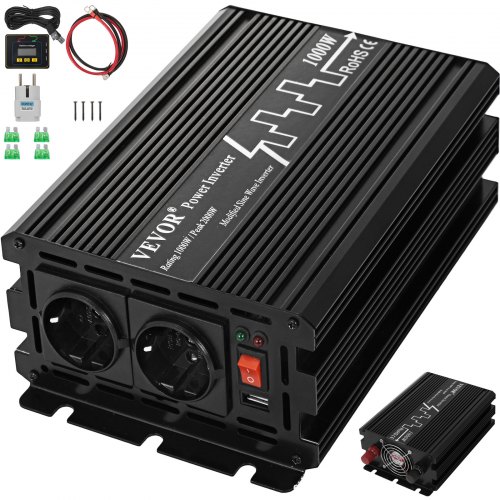 1000/2000w Power Inverter Onda Sinusoidale Modificata 24v A 230v Multifunzione