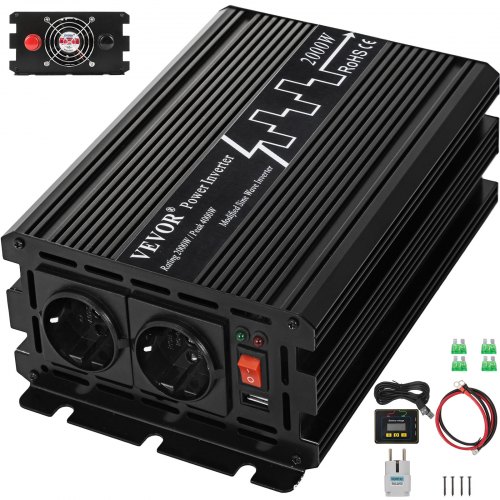 Inverter Di Potenza 2000w Per Auto Da 12v Dc A 230v Ac Potenza Di Picco 4000w