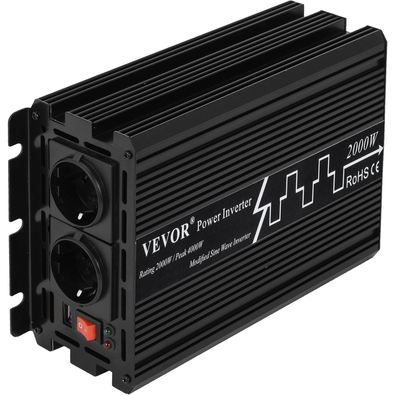 Inverter Di Potenza 2000w Per Auto Da 12v Dc A 230v Ac Potenza Di Picco 4000w