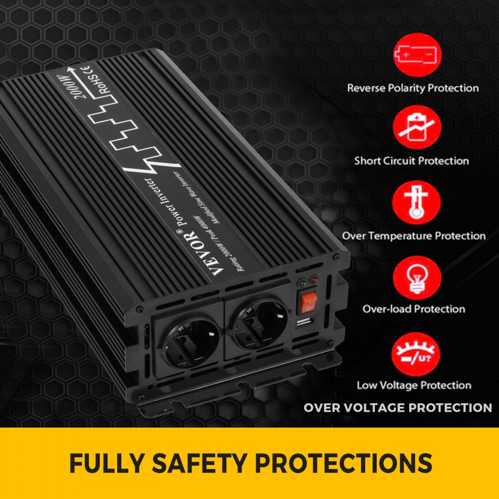 Inverter Di Potenza Sinusoidale Modificato 2000w 24v 230v 4000w Di Picco