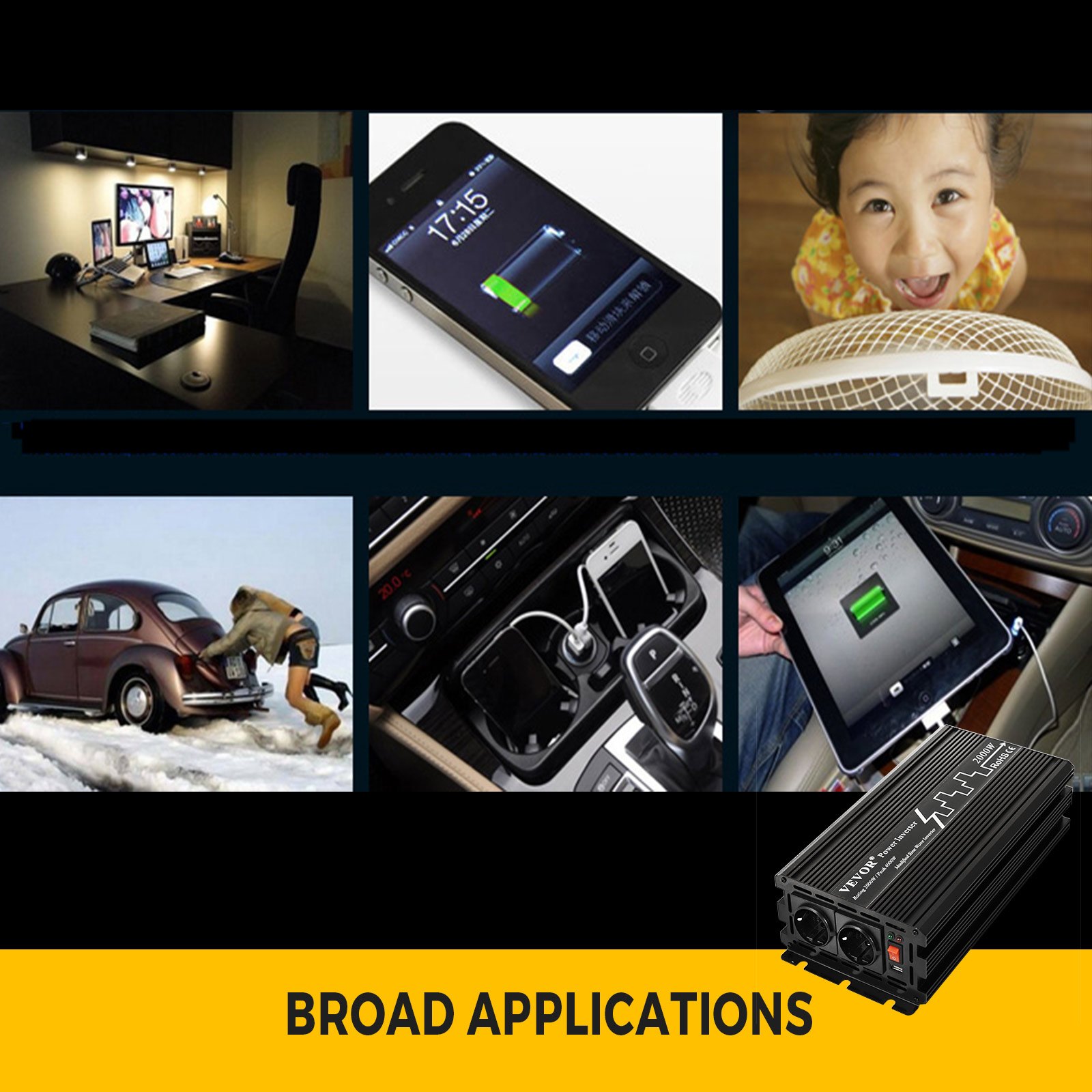 Inverter Di Potenza Sinusoidale Modificato 2000w 24v 230v 4000w Di Picco