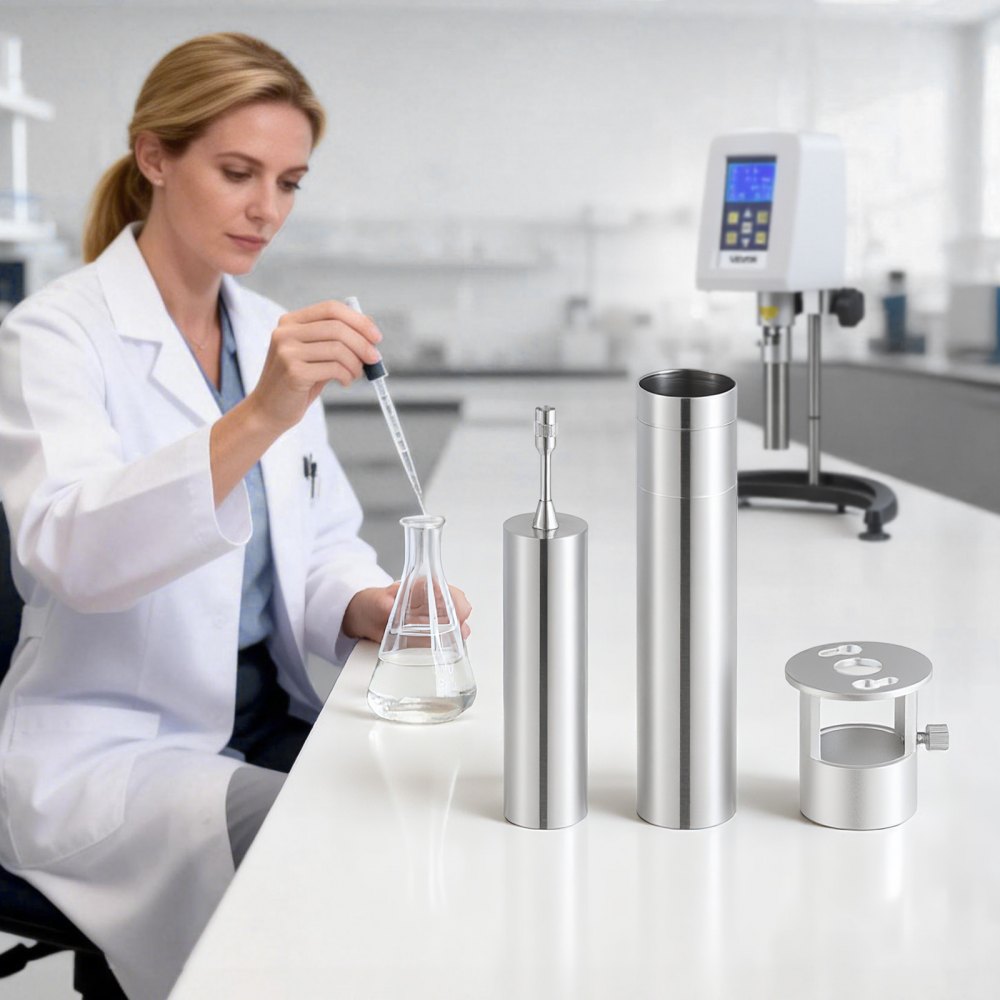 VEVOR Rotore per Viscosimetro Rotativo 0# 1-80 cP, Rotore 0# Acciaio Inox con Custodia, Accessori per Viscometri Digitali da Laboratorio NDJ-5S NDJ-8S SNB-2T e LVDV-2T, Liquidi Newton Bassa Viscosità