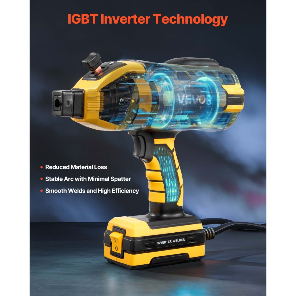 VEVOR Portable Handheld Welding Machine, 20 - 120A Portable ARC Welder with 5-Level Current Adjustment & IGBT Inverter, Handheld Stick Welder with Hot Start Function Fit for 1.6mm-3.2mm Welding Rods