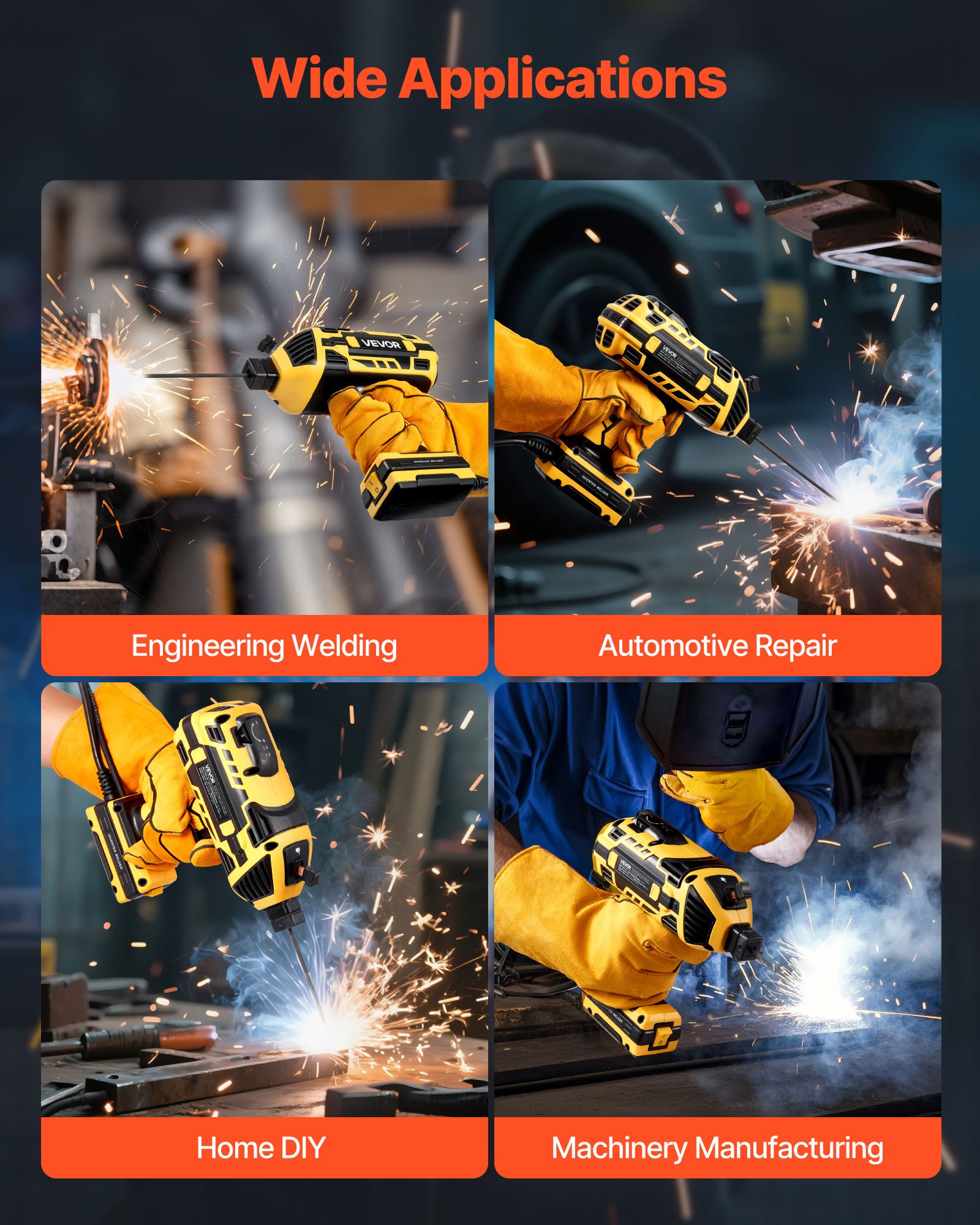 VEVOR Portable Handheld Welding Machine, 20 - 120A Portable ARC Welder with 5-Level Current Adjustment & IGBT Inverter, Handheld Stick Welder with Hot Start Function Fit for 1.6mm-3.2mm Welding Rods